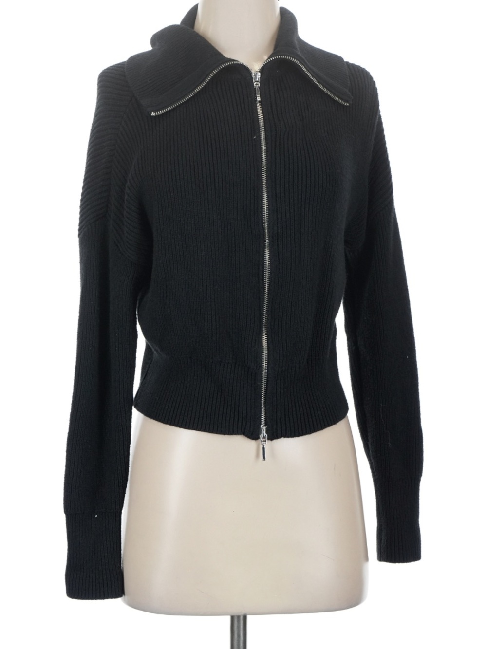 Abercrombie & Fitch Black Double Zip Sweater